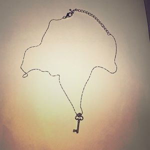 Silver vintage key necklace
